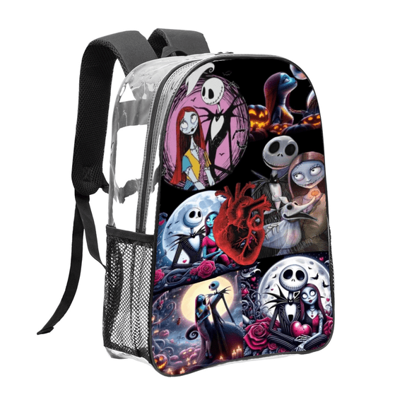 corpse bride Pattern Transparent Backpack Lightweight And fashionable Showcasing Personality And Leading The Trend