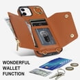 thumbnail image 2 of ShellTech Phone Case for iPhone 12/12 pro case with Strap Wallet for Women with Card Holder,Brown, 2 of 10