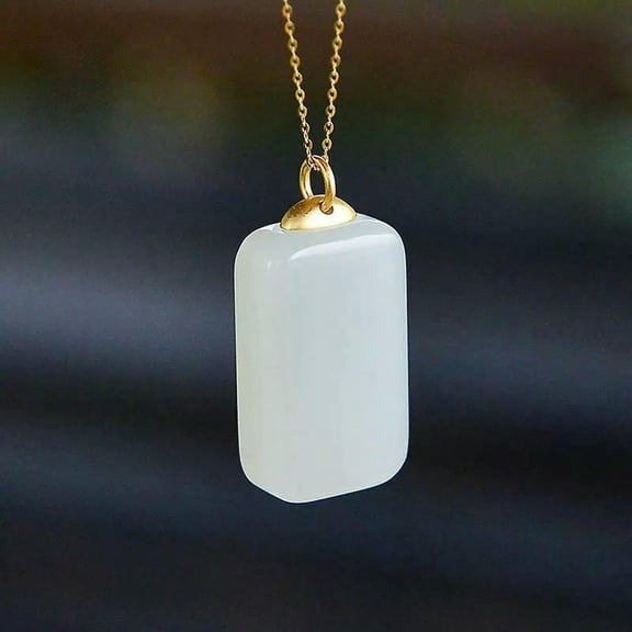 K-KED White Jade Pendant Necklace 925 Silver Delicate Jewelry Natural Accessories Chalcedony