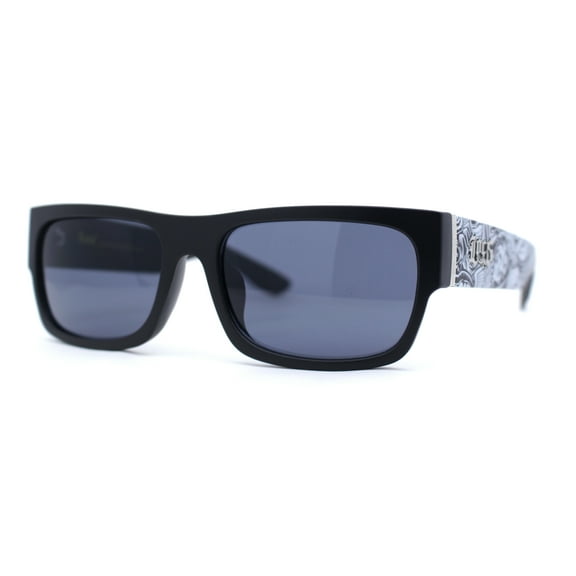 Locs Graffiti Skull Arm Cholo Gangster All Black Manly Sunglasses Matte Black