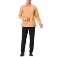 thumbnail image 2 of INSPIRE CHIC Men's Shirts Plaid Long Sleeve Button-Down 100% Cotton Dress Shirt L Orange, 2 of 7