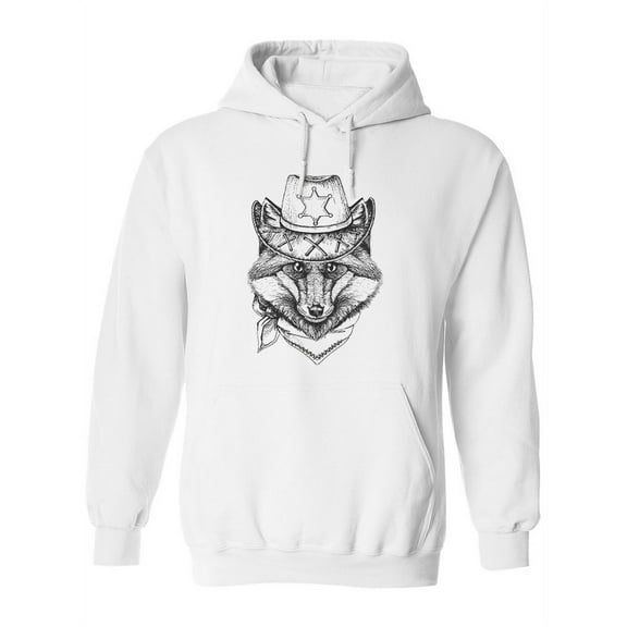 Hand Drawing Western Fox . Hoodie Women -Image by Shutterstock, Female Small