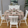 thumbnail image 2 of Red and Green Plaid Christmas Pattern Round Tablecloth 60"x60",Wrinkle Wipeable Table Cloth for Kitchen Dining Room Picnic Patio Party, 2 of 6