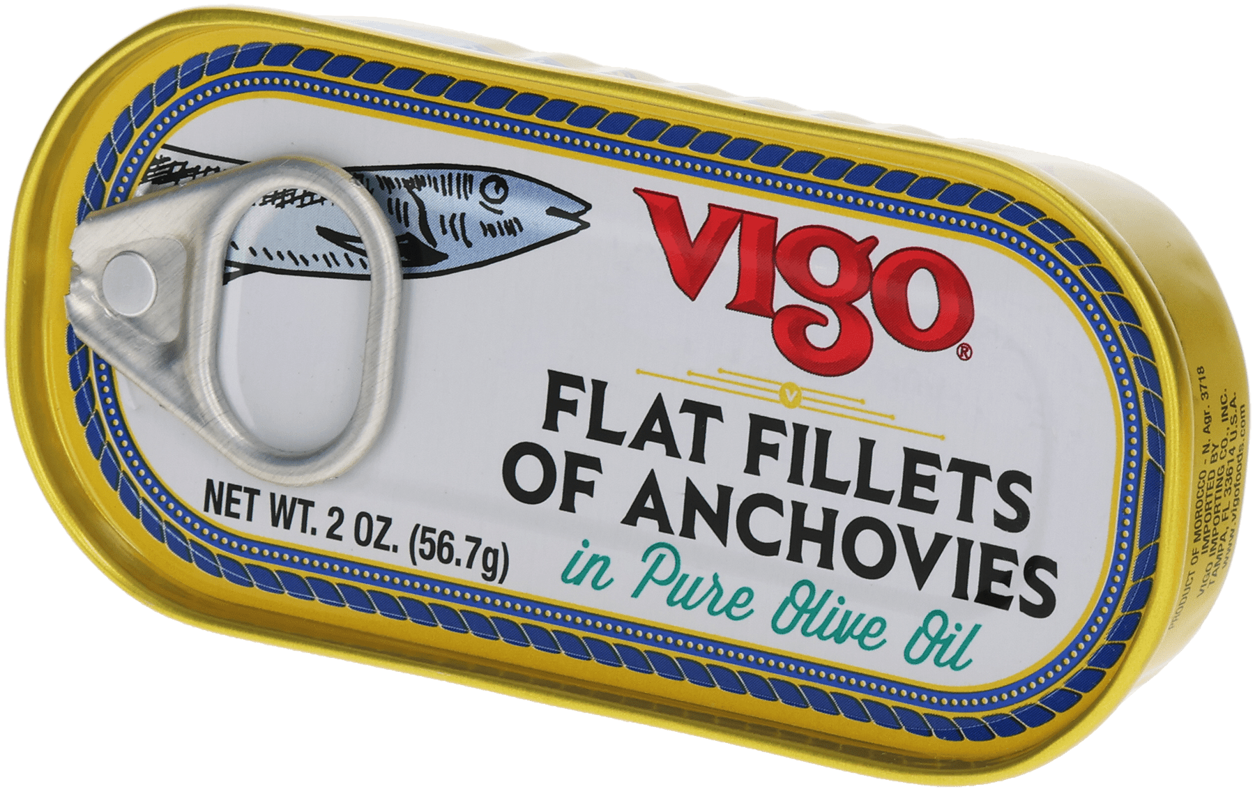 (5 pack) Vigo Flat Fillets of Anchovies, 2 oz