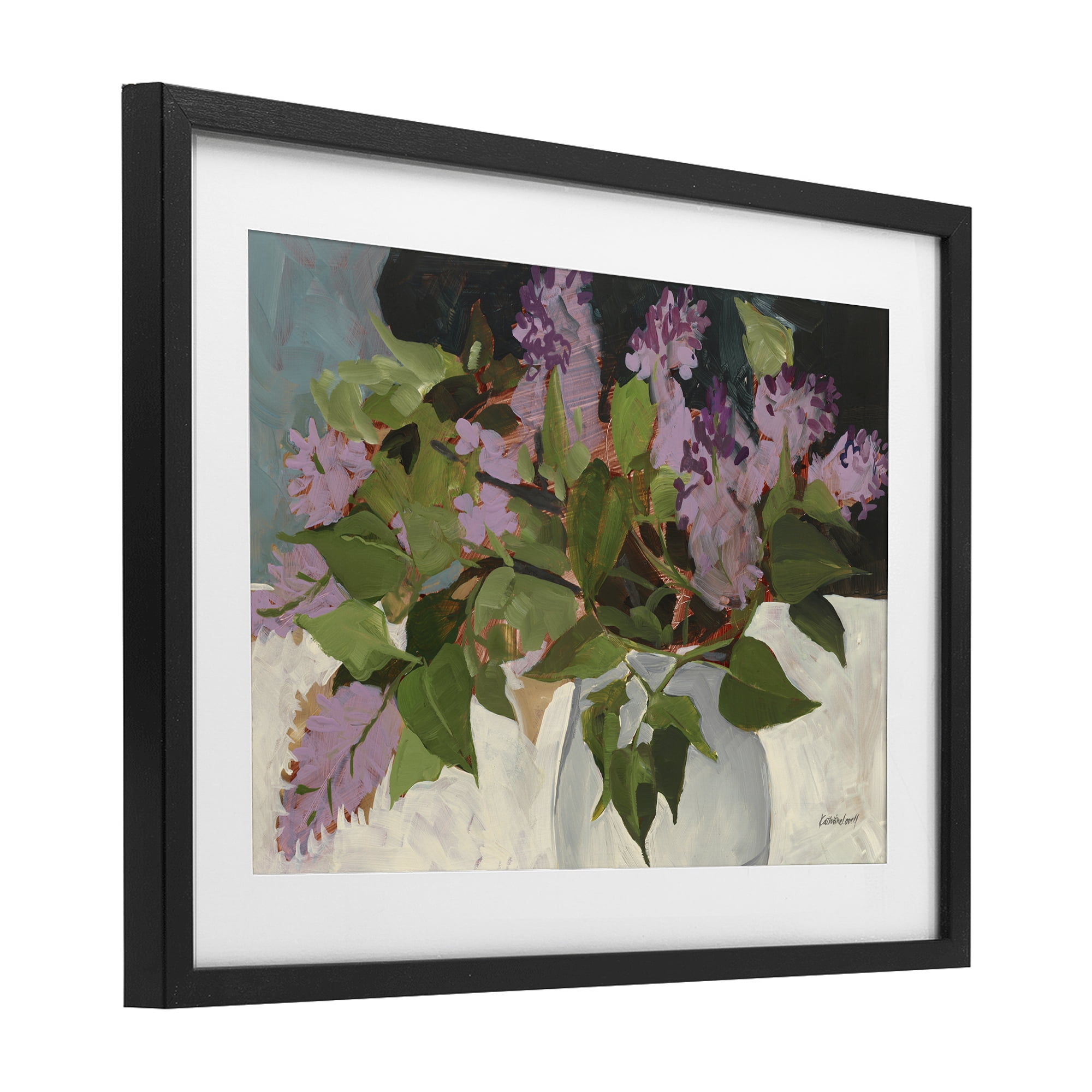 Stupell Industries June Lilacs Bouquet Black Framed Print Under Glass, design by Katherine Lovell