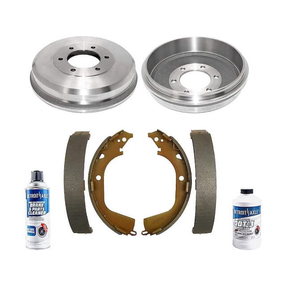 Rear Brake Pad Set and Brake Drum Kit - Compatible with 2009 - 2012 Chevy Colorado 2010 2011