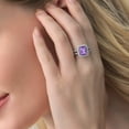 thumbnail image 6 of Gem Stone King 925 Sterling Silver Purple Amethyst Women's Engagement Ring 2.78 Cttw Emerald Cut, Gemstone Birthstone (Size 8), 6 of 6