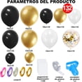 thumbnail image 4 of Juego de Globos para Decoración de Fiesta, Kit de Guirnalda de Globos de Oro Negro, Globos Metálicos de Confeti para Cumpleaños Fiesta Boda Graduación Halloween, 4 of 4