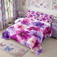 thumbnail image 3 of Manfei Vintage Floral Twin Quilt Set 2 Pieces,Watercolor Flowers Twin Coverlet Set,1 Bedspread and 1 Pillowcase, 3 of 7
