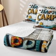 thumbnail image 4 of Erosebridal Rustic Cottage Twin Quilt Set for Boys Girls,Happy Camping Twin Coverlet Set for Teens, 4 of 7