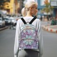thumbnail image 7 of JIALIOU Mini Backpack Purse for Women Quilted Casual Daypack Small Travel Shoulder Bag, Violet Floral Stained Glass, 7 of 7