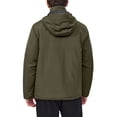thumbnail image 3 of Little Donkey Andy Men's Lightweight Winter Jacket Hooded Windproof Warm Insulated Jacket for Ski Hiking (Olive Green 2XL), 3 of 6