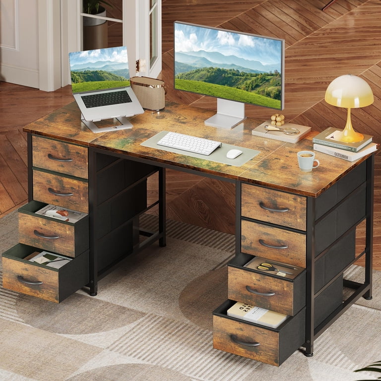 Casacomoda 48-Inch Computer Desk with 8 Fabric Drawers photo 1