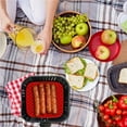 thumbnail image 4 of Greeniant Revestimiento de silicona para freidora de aire, alfombrillas cuadradas para cesta de Airfryer de 8,5 pulgadas, accesorios profesionales Kits de desorden para acampar Rojo Greeniant OD015932-03, 4 of 6