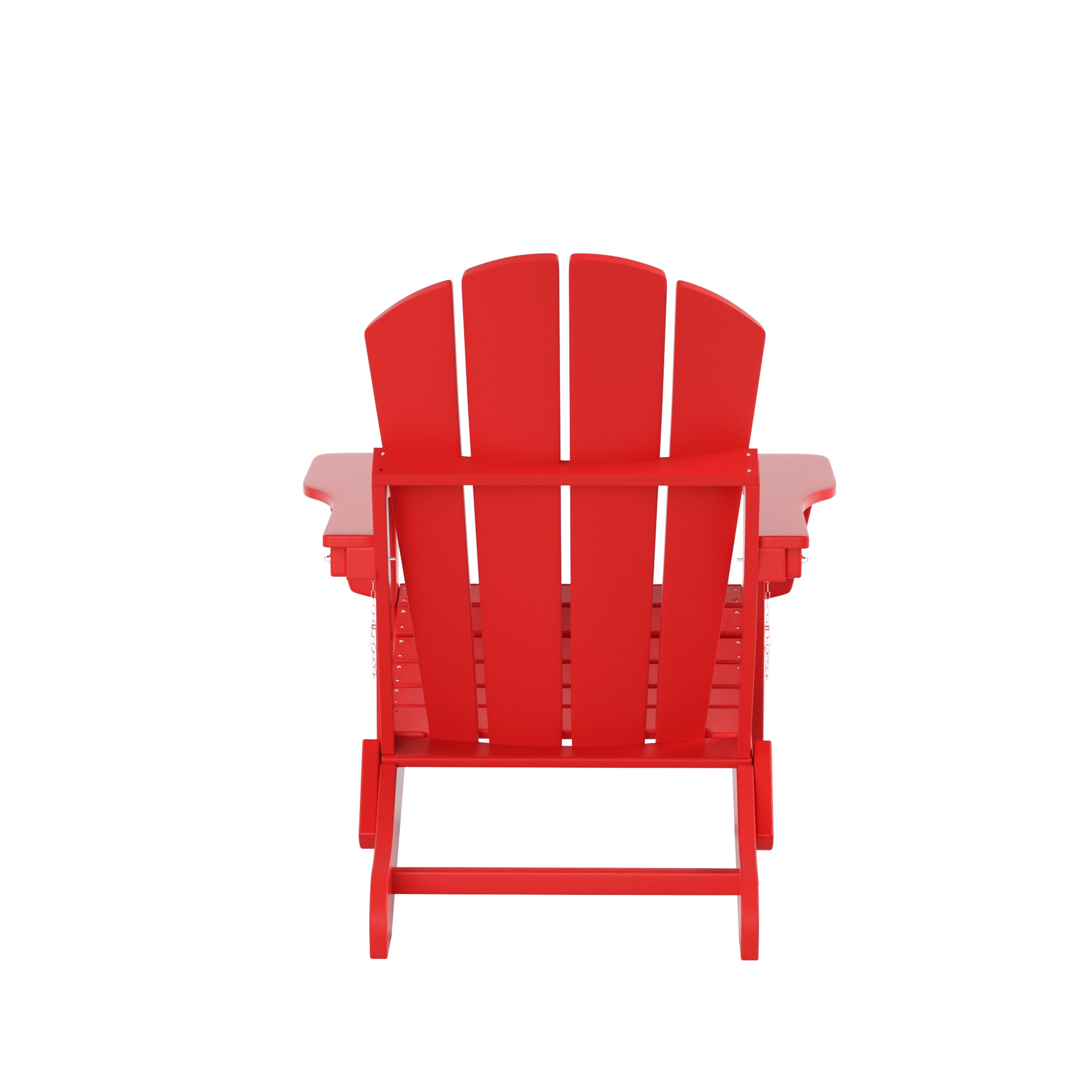 Westin Outdoor Patio Folding Adirondack Chair HDPE Plastic, Red
