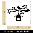 thumbnail image 2 of Bird House on Tree Branch Self-Inking Rubber Stamp Ink Stamper - Brown Ink - Small 1 Inch, 2 of 7