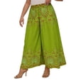 thumbnail image 2 of Beautybatik Olive Women Wide Leg Palazzo Pants Plus Size Hippie Bohemian Flora Printed 2x, 2 of 3