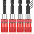 thumbnail image 1 of 4 Pieces Magnetic Bit Holder, Impact Driver Bit Holder with 1/4 Inch Depth Stop, Screwdriver Bit Holder for Drills, Screwdrivers and Professional Construction, 1 of 5