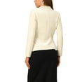 thumbnail image 4 of INSPIRE CHIC Inspired Women's Velvet Blazer Solid Color Shawl Collar One Button Wear-to-Work Suit Jacket XL Beige White, 4 of 7