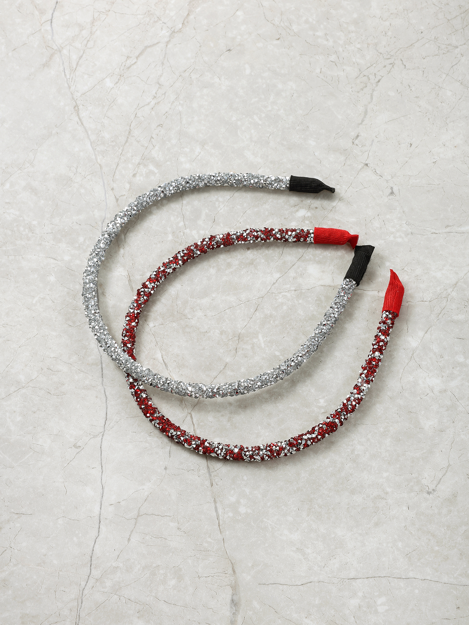 Holiday Time Red and Silver Headband Set, 2 Pieces