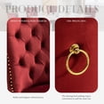 thumbnail image 6 of JESTOP Velvet Dining Chairs Set of 4, Tall Back Side Chair, Modern Upholstered Side Chair with Button Back Ring, Gold Plated Stainless Steel Legs (Red), 6 of 7