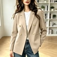 thumbnail image 2 of Zynoxe Blazer Jacket for Women Trendy Lapel Double Breasted Open Front Suit Jacket Fall Loose Versatile Business Casual Office Plus Size Jackets with Pockets Silver S, 2 of 5