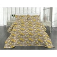 thumbnail image 2 of Ambesonne Narcissus Quilted Coverlet 2 Pcs, Autumn Romance Floral Art, Twin Size, Mustard Warm Taupe, 2 of 4