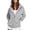 Grey, variant on Full Zip Up Hoodies for Women With Pockets Long Sleeve Hooded Sweatshirts Casual Drawstring Jackets for Women