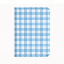 Jolitee Premium PU Vegan Leather Passport Holder, Blue Checked