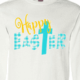 thumbnail image 4 of Inktastic Happy Easter with Cross in Teal Plaid Long Sleeve T-Shirt, 4 of 5