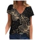 thumbnail image 1 of Moda Mujer Cuello en V Manga corta Impresión Jersey Blusas sueltas Tops Camiseta OAVQHLG3B Store lin121212, 1 of 4