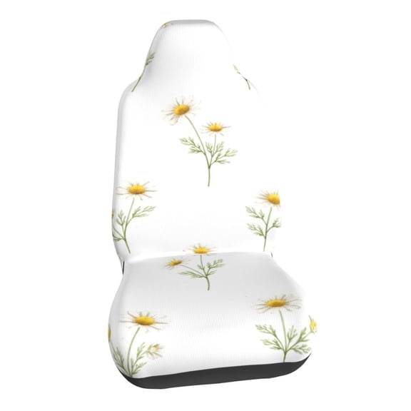 Daisy Flower Minimal Floral Car Seat Covers Stretch Car Seat Protectors Universal Fit