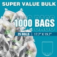 thumbnail image 2 of Bolsas de basura Ginkgo de 2 a 4 galones, 1000 unidades, sin perfume, transparentes, 2 of 6