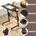 thumbnail image 6 of Small Standing Desk with Wheels, Portable Treadmill Desk, Rolling Desk Adjustable Height for Laptop, Mobile Standing Table for Walking Pad, Bedside Table, 6 of 18