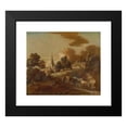 thumbnail image 2 of Thomas Gainsborough 17x15 Black Modern Framed Museum Art Print Titled - An Imaginary Wooded Village with Drovers and Cattle, 2 of 5