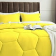 thumbnail image 4 of 3 Piece Honeycomb Design Comforter Set, 800 TC, 100% Egyptian Cotton, Super King Size Yellow Solid, 4 of 5