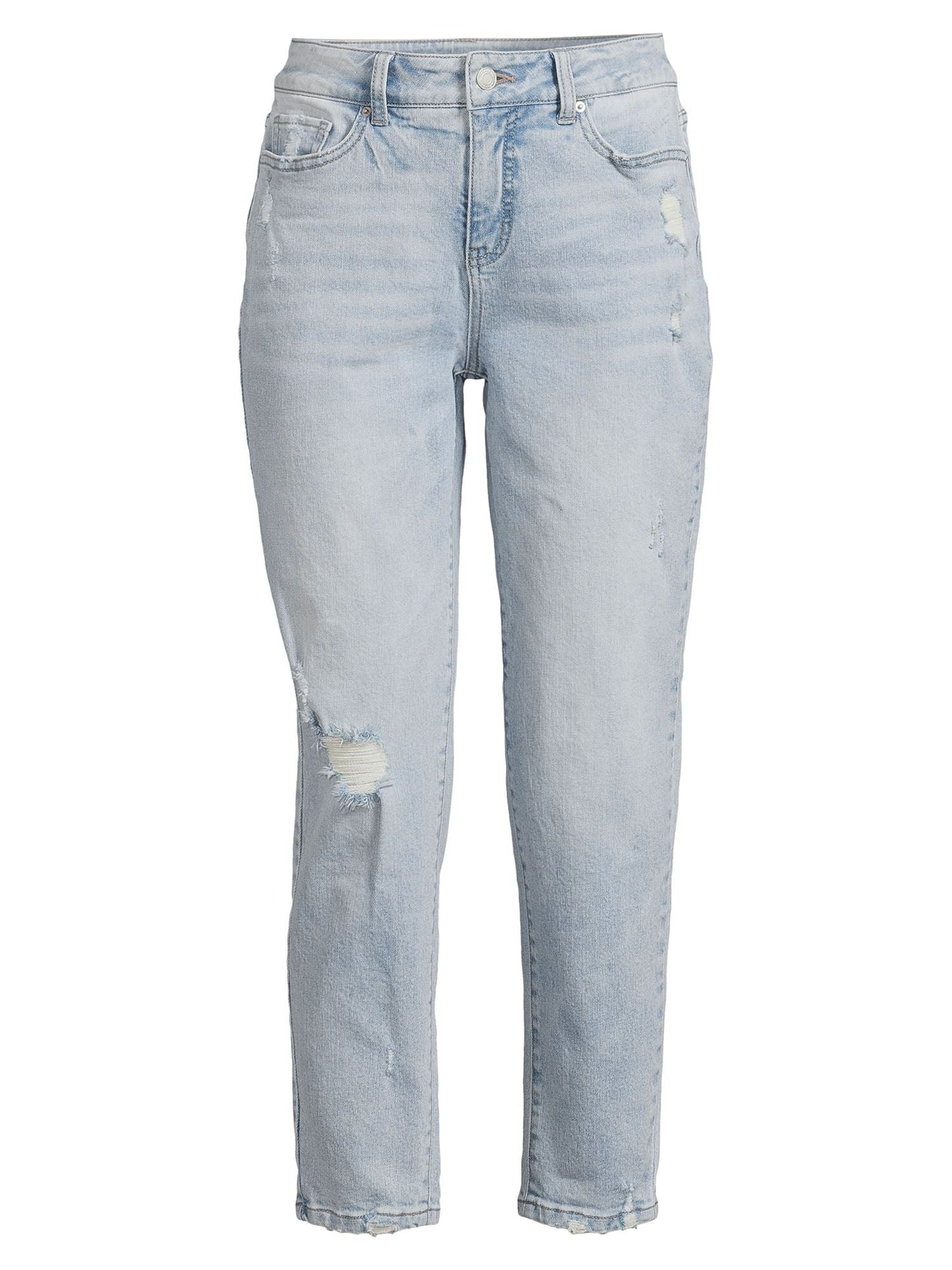 Time and Tru Women's High Rise Slim Boyfriend Crop Jeans