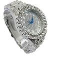 thumbnail image 2 of Charles Raymond Blinged Out Round Metal Mens Color on Blast Silver Tone Iced Out Hip Hop Wristwatch with Diamond Time Indicators - Ice on Fire!!! - ST10327DxxS (Classic Silver - Silver), 2 of 3