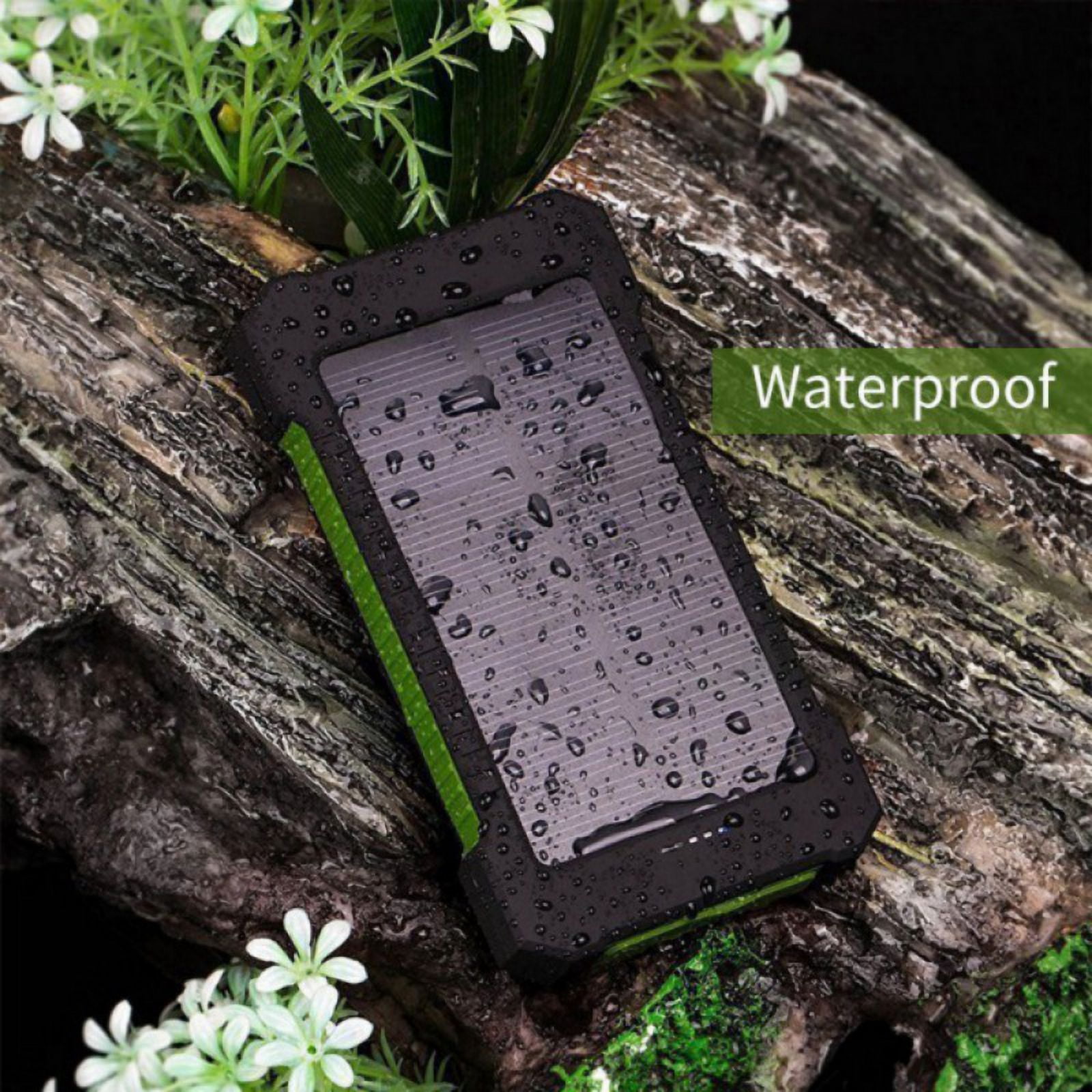 8000mAh Dual-USB Waterproof Solar Power Bank Portable LED LCD Battery Charger, Inputs Huge Capacity Phone Charger for Smartphones
