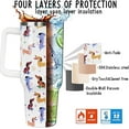 thumbnail image 5 of 40oz Dachshund Tumbler - Cute Wiener Dog Insulated Travel Mug with Handle, Leak Proof Coffee Cup, Gift for Dog Lovers & Wiener Owners, 5 of 6