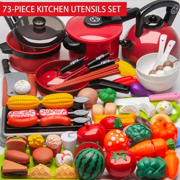 Juego de carrito de compras de frutas y verduras, comida de plástico, juguete para jugar a las casitas, regalo educativo para niños y niñas, 9-77 Uds.