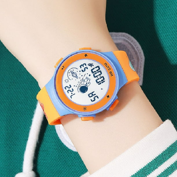 Reloj Digital Para Niños Con Retroiluminación LED Colorida, Cronómetro A Prueba De Agua, Alarma, Correa De TPU, Cronógrafo, Reloj 12 24 H Para Niños Y Niñas
