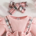 thumbnail image 6 of CAICJ98 Baby Girl Clothes Romper Suspender Dress Fall Winter Outfits Ruffle Long Sleeve Baby Girls' Bodysuits (Pink,9-12 Months), 6 of 7