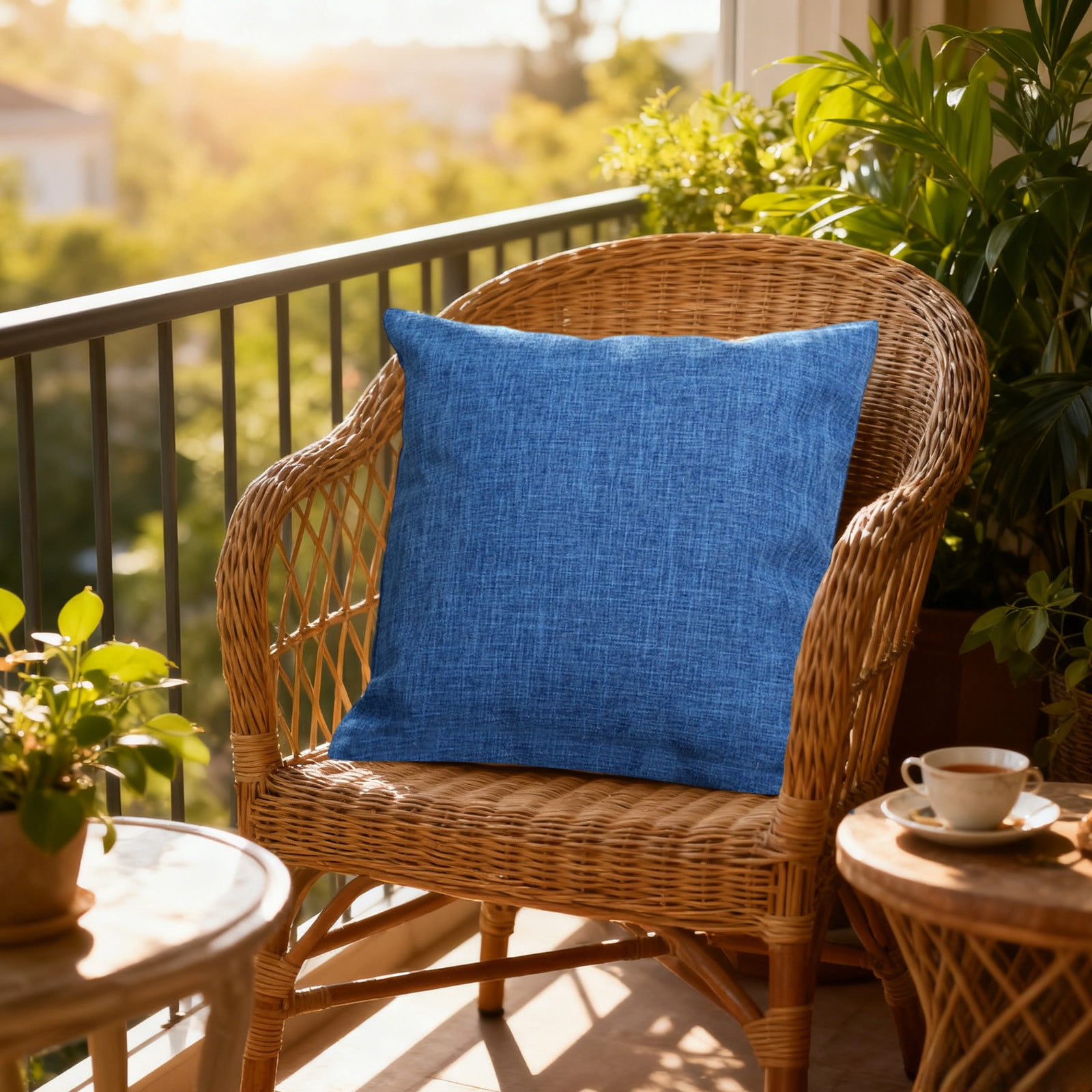 Linen Throw Pillow Cushion Cover with Insert Decorative Pillow for Sofa Couch Bed Living Room Bedroom Outdoor Patio Home Decor Accent Pillow 18x18 Inch Pillow with Zipper