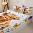 thumbnail image 3 of jejeloiu Rustic Plant Floral Zipper Full Size Comforter Sets with Fitted Sheet and 2 Pillowcases Kids,Cute Farm Highland Cow Zipper Bedding Set,Reversible,4-Piece, 3 of 7