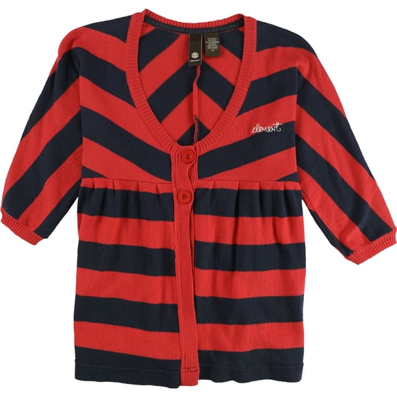 Element Womens Striped Cardigan Sweater rednvy M