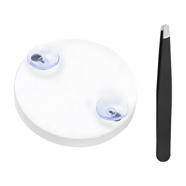 Kit de espejo de maquillaje de cristal con aumento múltiple, incluye ventosas y una pinza de maquillaje.