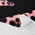 thumbnail image 5 of meiyoeat Leopard Pattern Bow Quilt Full For Girls,Pink Cheetah Print Alphabet P Full Bedspread Sets For Kids,3 Pieces, 5 of 7
