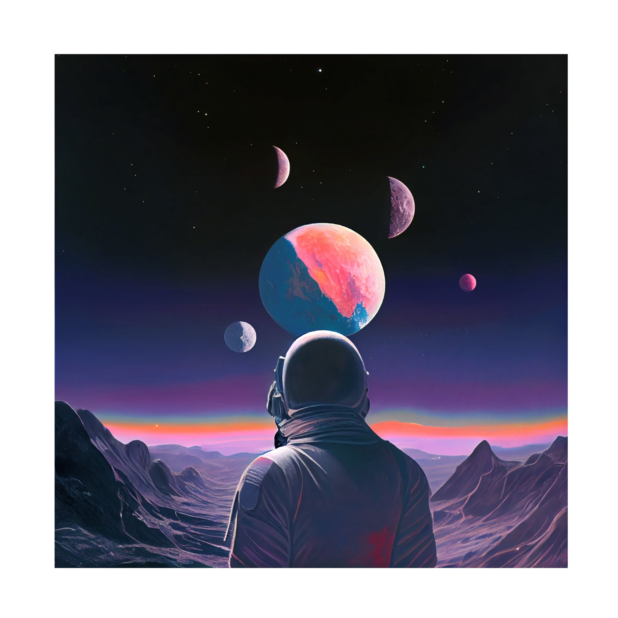 Canvas Wall Art - Sasha 'Astronaut I' Wall Art for Living Room, Bedroom, or Office Décor by Trademark Fine Art - 14 x 14 Inches