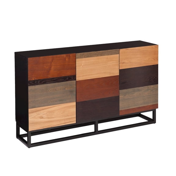 SEI Furniture Harvey Console Table in Wood and Black